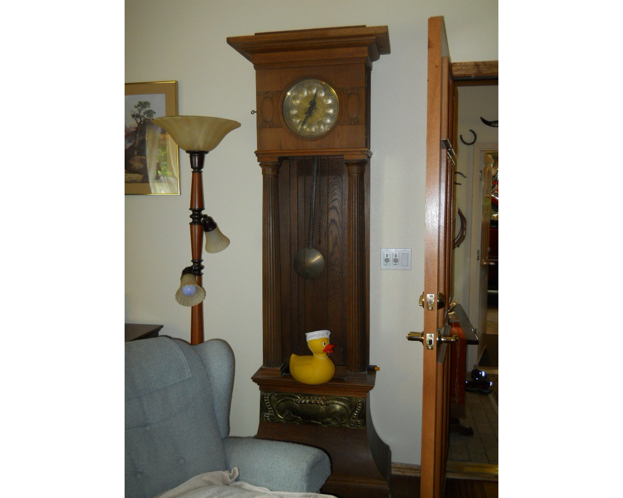 Sailor Duck on An Antique Clock