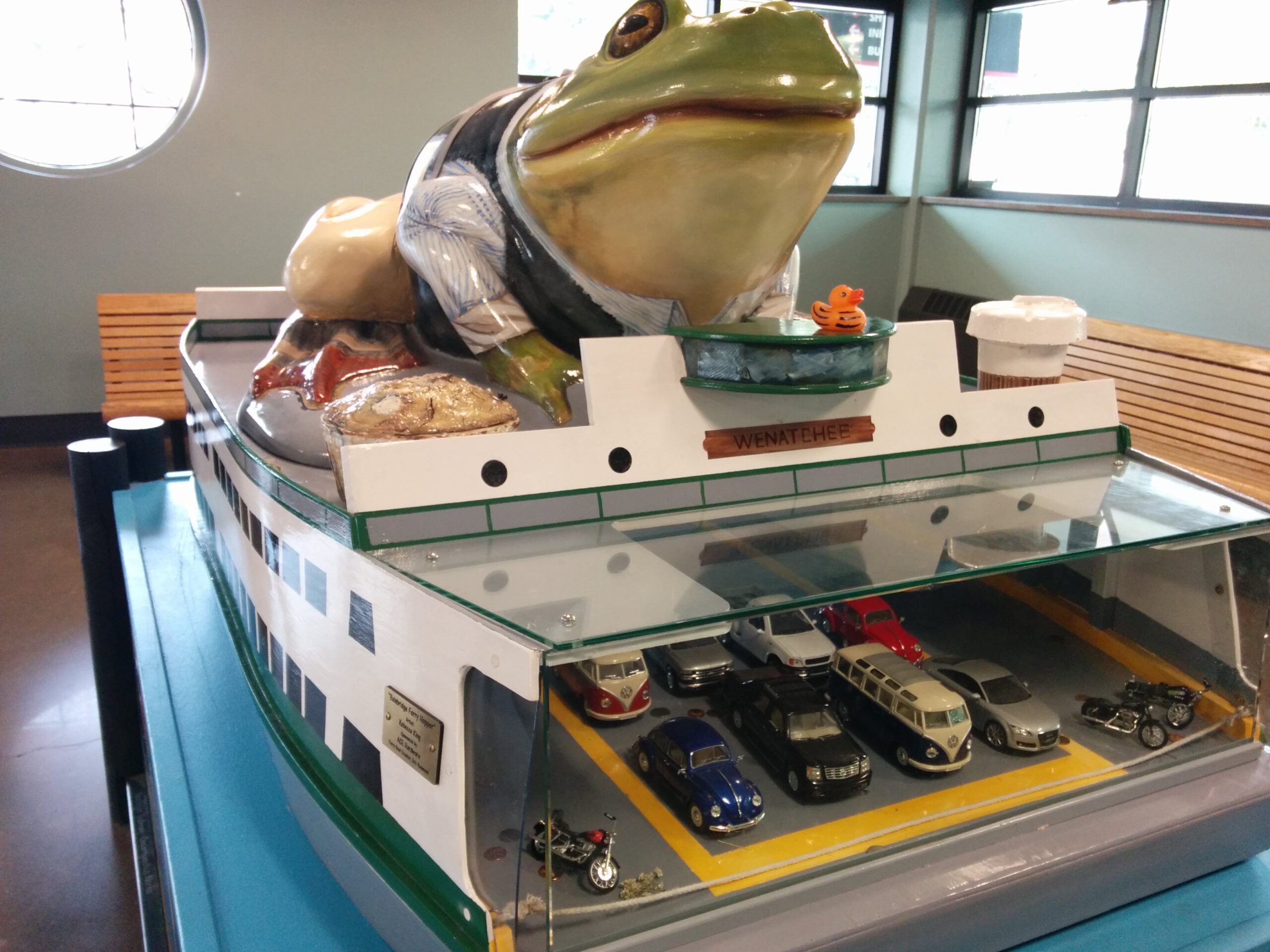 Tiger on a Model of the Wenatchee Ferry