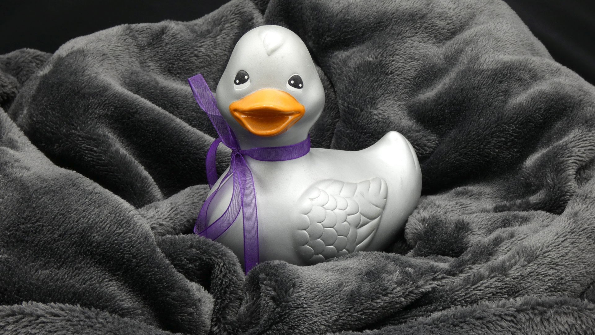 Rei on a Gray Blanket