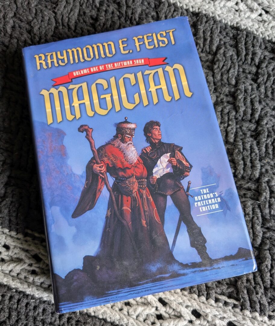 Hardcover edition of the novel "Magician" by Raymond E. Feist
